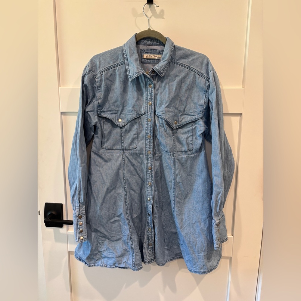 Free People We the Free Sammi denim mini dress NWT size Small EUC - Picture 5 of 6